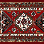 Modern Interpretation of Turkmen Carpet Design**

"Aina Charyeva-inspired abstract painting, incorporating traditional Turkmen carpet patterns, bold geometric shapes, earth tones and reds, modern art gallery setting, fully clothed, appropriate content, safe for work, perfect anatomy, natural proportions, professional, modest, high quality, digital art."

**